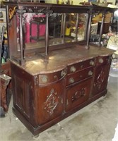 Huge Antique Marble Top Buffet 66" x 26" x 64"