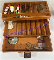 Fenwick Tackle Box w/ Few Fishing Items