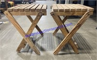 Pair of Collapsible Wooden Tables (19 x 16 x 13)