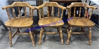Lot of (3) Wooden Dining Chairs (29”)