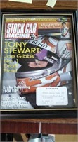Tony Stewart signed magazine framed