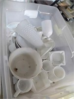Milk glass kitchen ware