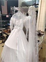 Wedding dress with vail