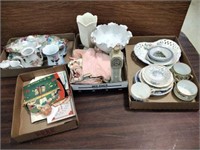 Vintage Valentines and assorted glassware
