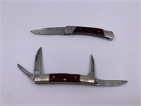 Lot of 2 folding pocket knives Buck 501 and Boker