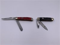 Lot of 2 vintage folding knives one is case