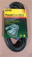 New Stanley 25 ft, 3 outlet power cord