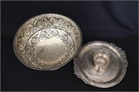 Silver Pedestal Bowl & Serving Tray