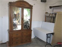 2 Piece Armoire with Mirrored Doors