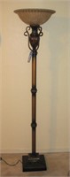 6 Ft Floor Lamp W/ Glass Shade - Foot Switch