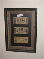 3 Framed 'Copies' of Republic of Texas Money