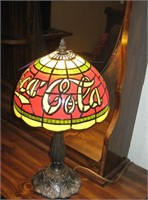 Lamp W/ Plastic Coca Cola Shade - 18 x 10