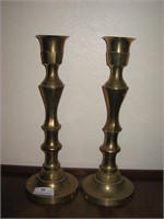 Pair of 19" Brass Candlesticks - 6.5" Base