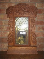 Oak Kitchen Clock W/ Key