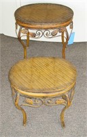 Pair of Metal Oval Accent Tables 20x19x14 &