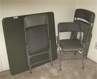 Padded Card Table W/ 4 Matching Folding Chairs