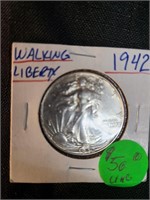 1942 Unc. Walking Liberty Half Dollar