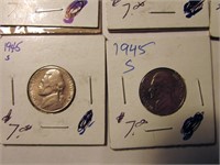 2 Unc 1945 S War Nickels