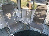 2 Patio Chairs & Side Table