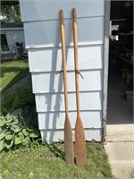 Wooden boat oars