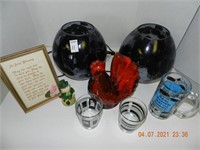 2 SHAMROCK LAMPS, MISC. ,ALL ITEMS SOLD AS IS,