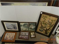 TAPESTRY IN FRAME, ASSORTED PICTURES ,ALL ITEMS