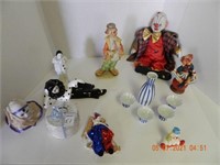 LOT CLOWN FIGURES, MISC. ,ALL ITEMS SOLD AS IS,