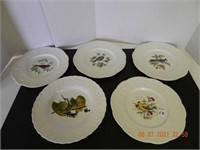 (5) ASSORTED BIRD PLATES ,ALL ITEMS SOLD AS IS,