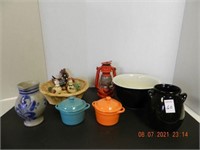 BOWL, LANTERN, JUG, MISC. ,ALL ITEMS SOLD AS IS,