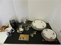 DINNER PLATES, GLASSWARE, MISC. ,ALL ITEMS SOLD