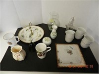 CAKE PLATE + GLASSWARE CHINA ,ALL ITEMS SOLD AS