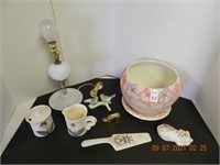 JARDINERE, LAMP, MISC. ,ALL ITEMS SOLD AS IS, NOT