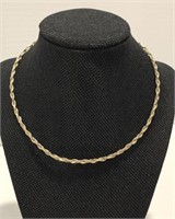 Yellow and White Gold Cable Necklace