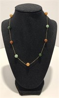 Multi Colored Jade and Gold Necklace