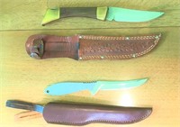 Two Browning Knives in Leather Cases