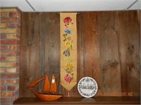 WOODEN SAIL BOAT, WALL DÉCOR ,ALL ITEMS SOLD AS