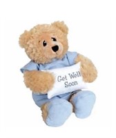 11" Plush Patient Bear - Feel Better Gift/Wearing