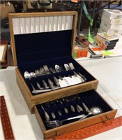 Silver plate table ware set in box
