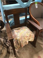 antique rocking chair and cushion