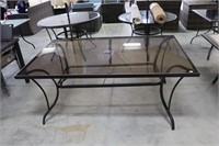 NEW GLASS TOP PATIO TABLE 38"X64"X28"
