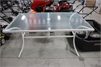 NEW GLASS TOP PATIO TABLE 60"X38"X28"