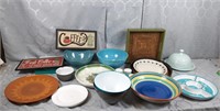Large kitchen lot including dishes, bowls,