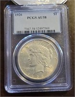 1926-P Peace Dollar: PCGS AU58