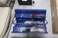 NEW METAL FOLD OUT TOOL BOX WITH CONTENT