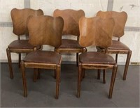 (5) Vintage Oak Dining Chairs