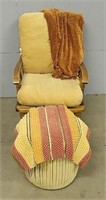 Vintage Rocking Chair Ottoman Rug & Blanket