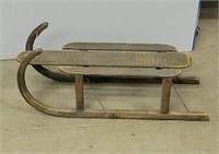 Wooden Sled W / Metal Runners