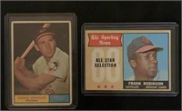 1962 & 68 Brooks & Frank Robinson Topps Cards