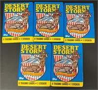 (5) Sealed Topps Desert Storm Card Packs