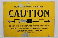 Vintage F.E. Warren A.F.B Metal Caution Sign